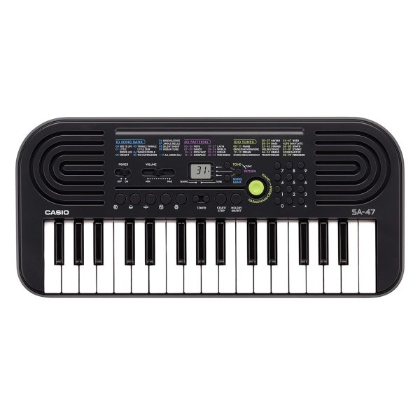 Casio SA-47A Electronic Keyboard, Black (32 Keys)