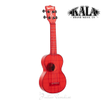 Kala Waterman Seaglass Collection Soprano Ukulele 21-Inch – Transparent Maritime Red