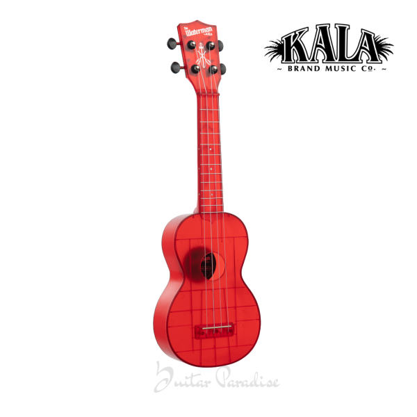 Kala Waterman Seaglass Collection Soprano Ukulele 21-Inch – Transparent Maritime Red