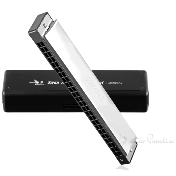 Swan SW24-4 Techno Geek Tremolo Harmonica 24Hole 48 Tones Mouth Organ with Box (Key C)