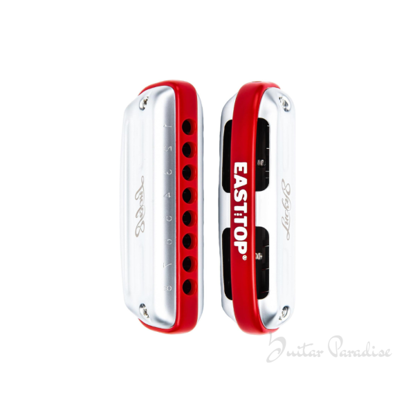 East top Harmonica,8 Hole Blues Harmonica, C Key Diatonic Mouth Organ Harmonica For Adults, Beginners, Professionals and Students, as a Gift,red