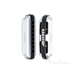 East top 8 Hole Blues Harmonica, Bb Key Diatonic Mouth Organ Harmonica For Adults, Beginners, Professionals and Students, as a Gift,silver