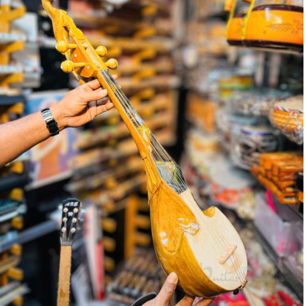 Professional 22-Inch Acoustic Folk Dotara – Premium Hand-Carved Margosa Wood (নিম কাঠ) with Traditional Wooden Tuning Pegs