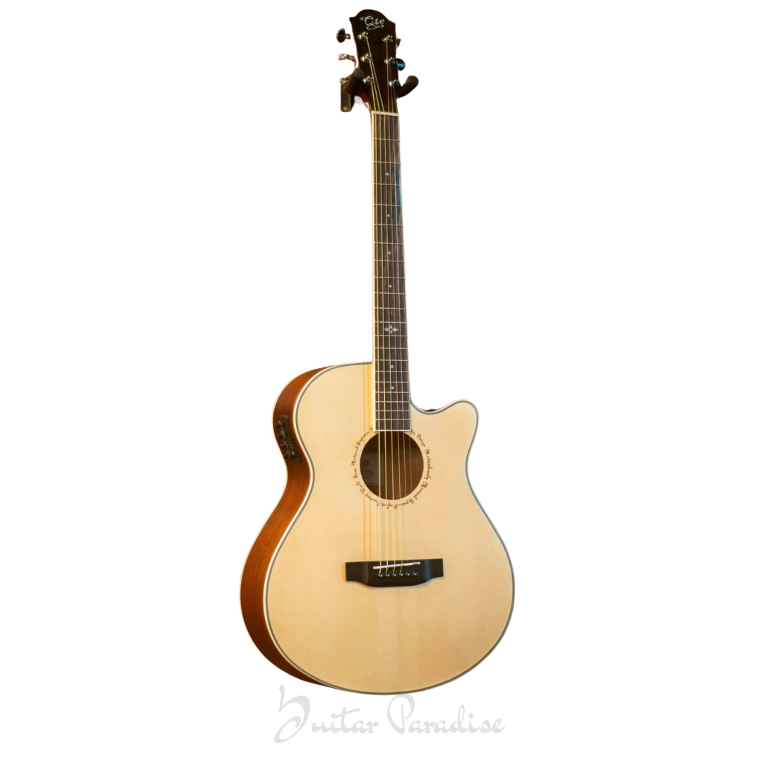 Qte QAG32 40-Inch Acoustic-Electric Guitar – Cutaway Concert-Size Guitar with Built-in Equalizer Pickup and Chromatic Tuner Qte QAG32 40-Inch Acoustic-Electric Guitar – Cutaway Concert-Size Guitar with Built-in Equalizer Pickup and Chromatic Tuner