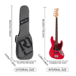 Real Mission Coolvox-B Grey Premium Electric Bass Guitar Soft Case – Heavy-Duty Waterproof Shockproof Gig Bag - Image 4