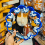 Crescent Headless Handheld Tambourine – Double-Row Steel Jingles Ergonomic Plastic Rhythm Percussion