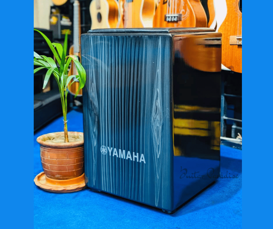 Custom-Made OEM Yamaha Wooden Acoustic Cajon with Padded Seat Cushion – Textured Grey Grain Frontplate & Gloss Black Body Custom-Made OEM Yamaha Wooden Acoustic Cajon with Padded Seat Cushion – Textured Grey Grain Frontplate & Gloss Black Body