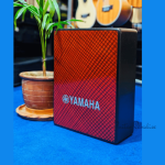 Custom-Made OEM Yamaha Mini Travel Acoustic Cajon – Red Cross-Hatch Pattern Frontplate & Black Body