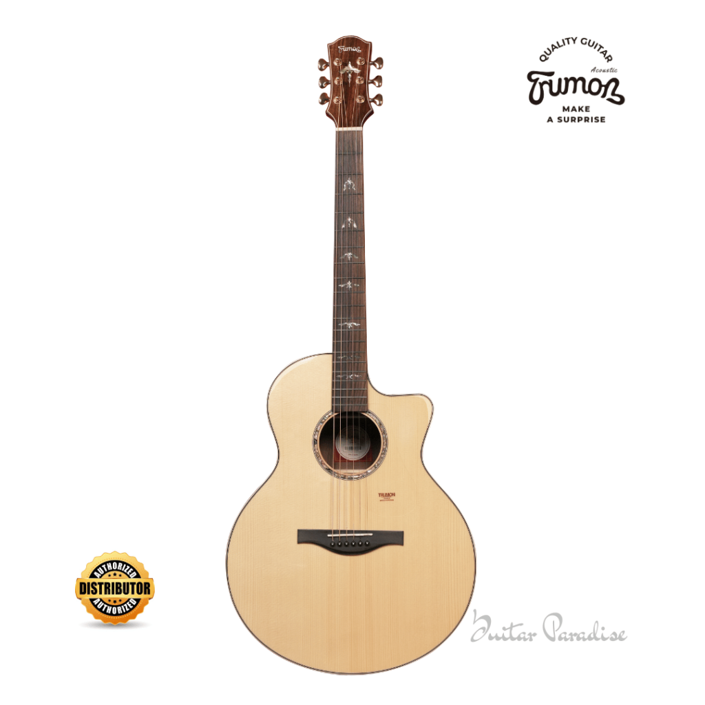 Trumon 280TF Premium Acoustic-Electric Guitar – Solid Sitka Spruce Top / Rosewood with Cat Paw $M1^G$ Pickup