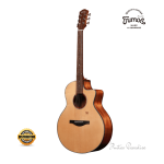 Trumon 150TF Premium Acoustic-Electric Guitar – Solid Sitka Spruce Top / African Mahogany with Cat Paw $M1^C$ Pickup (Natural) - Image 4