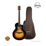 Trumon 150TF Premium Acoustic Guitar – Solid Sitka Spruce Top / African Mahogany (Vintage Gradient Black) - Image 4
