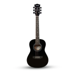 Kadence Frontier 34 Inch Travel Acoustic Guitar – Black (KAD-FNTR34-BLK)